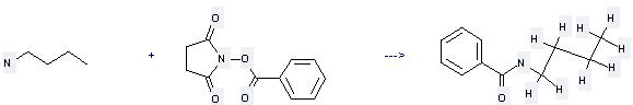 2,5-Pyrrolidinedione,1-(benzoyloxy)- can be used to produce N-butyl-benzamide at the temperature of 20 °C